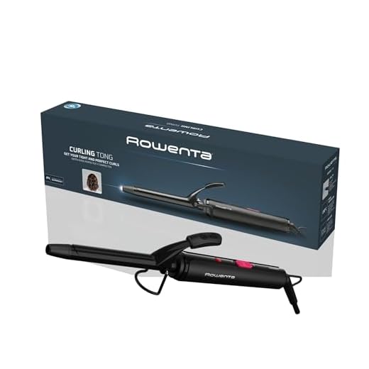 Rowenta Tenacilla rizadora CF2133 - Tenacilla 16 mm rizador pelo de 25 W, recubrimiento cerámico, temperatura 180 °C, indicador calentamiento, punta fría y asa, negro y fucsia
