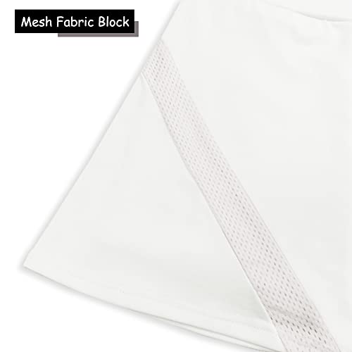 AOBUTE Girl's Athletic Skirts with Mesh Shorts Performance Skorts 5-12 Years2