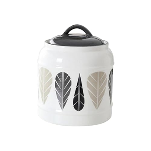 Ceramic Food Storage Jar With Airtight Lid Best Choice For Loose Tea Sugar Biscuit Candy Storage UNIQUE DESIGNLidded Jar Features Pattern Smooth Tea Canister For Loose Biscuit Candy