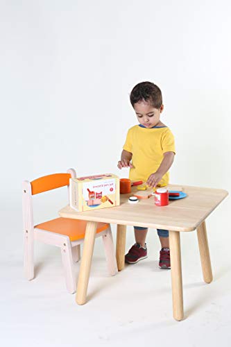 Image of Brainsmith Wooden Table for Kids (1-5 Years), Durable Multipurpose Activity Table for Home and Preschool, 4 Seater Baby Furniture, Made of Rubberwood