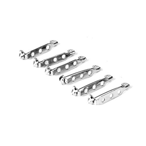 CONGARTENO 50Pcs Stainless Steel Brooch Pin Backs with Rolling Lock Durable Clasp for Jewelry Making Crafts and Custom Projects Silver Safety Catch Bar Pins