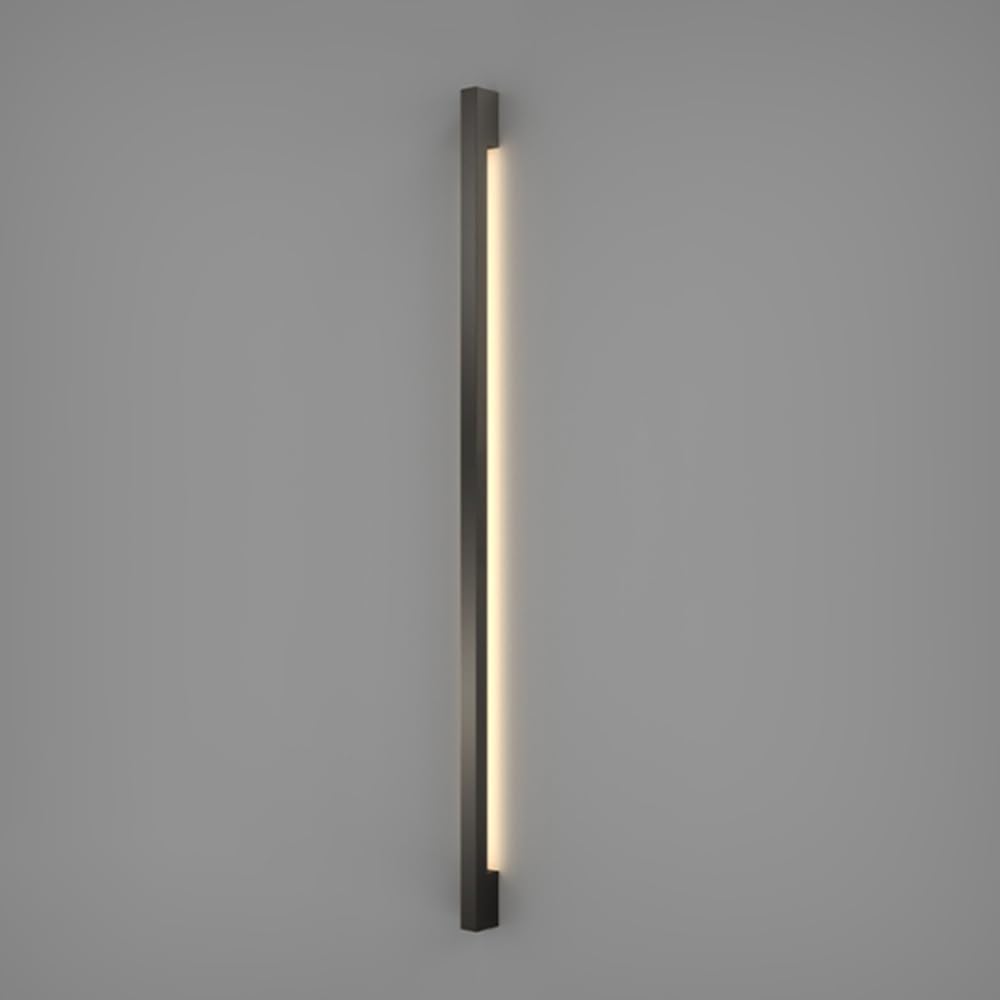 HPTHLY Linear Wall Sconce Led Wall Mounted Lamp, Brass Wall Light Bedroom Bedside Light Wall Lamp, 3 Color Mode Long Strip Wall Lighting Fixtures For Living (Black-100Cm)