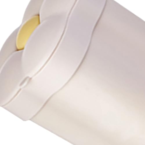 Image of Cute Desktop Trash Can, Desktop Trash Bin with Lid Flower Shape Small Garbage Can Large Opening Storage Paper Basket(White)
