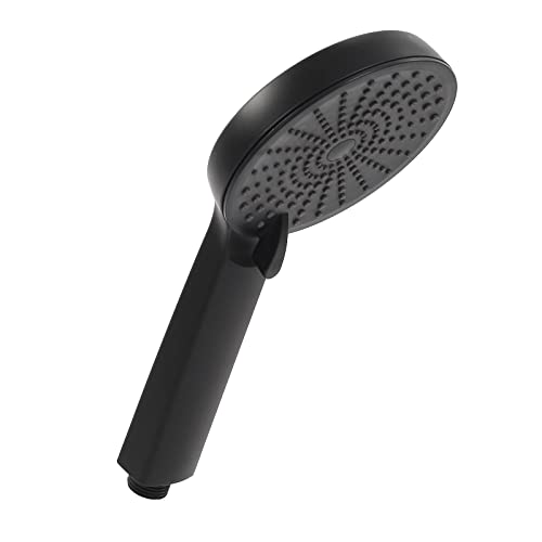 Toboli Alcachofa de ducha redonda de 110 mm de diámetro, con 3 tipos de chorro, color negro mate Cover