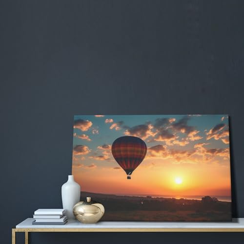 Impression HD montgolfière coucher de soleil : décoration murale de chambre - 5