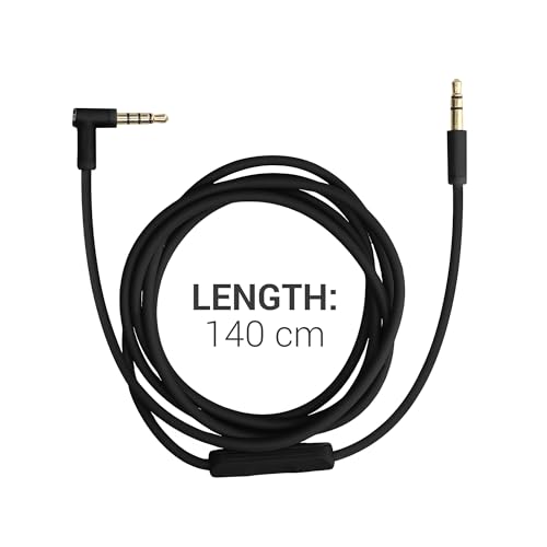 kwmobile Kopfhörerkabel für Beats Studio 3 / Solo 3 / Solo2 / Studio 2 / Studio 1 / Mixr - Ersatz Kabel 140 cm Mikrofon Lautstärkeregler - 3.5mm Klinke