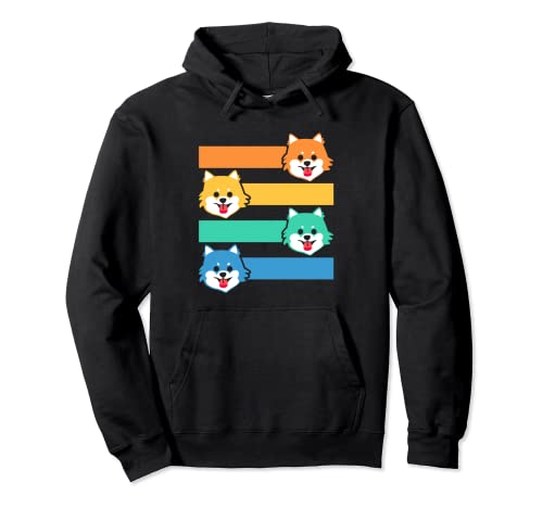 Retro Pomerania propietario perro raza amante cachorro fans pata animal Sudadera con Capucha