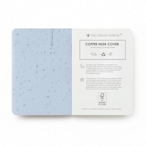 Image of 5 Pack I Eco-Friendly Coffee Husk A6 Business Pad Dairy I 320 Smooth Single Lines Pages I Ideal for Students and Professionals (Celestial Blue)