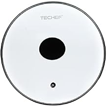 TECHEF 10.2 Inch Tempered Glass Lid Fits 10 26 cm TECHEF Pots, Pans & Skillets Steam Vent, Stainless Steel Rim Oven Safe to 400F Made in Korea