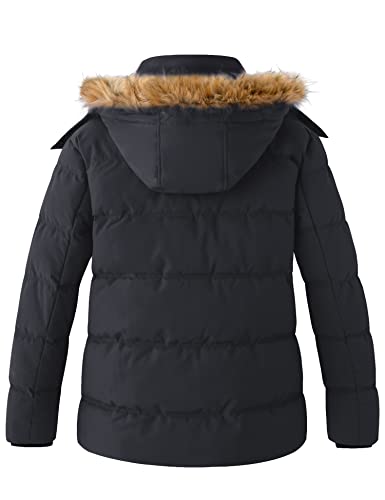 Wantdo Women's Plus Size Padded Puffer Jacket Fleece Coat With Removable Hood Dark Grey 3X #TOP1