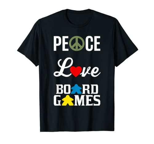 Peace Love Juegos de mesa con signo de paz Heart Meeple camiseta Camiseta