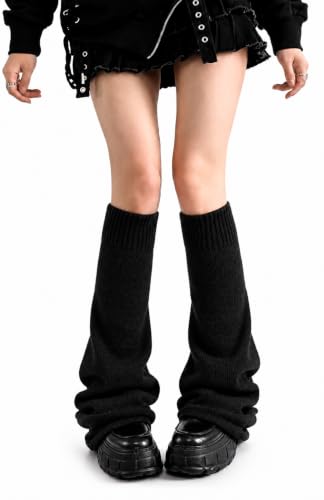 Image of Moon Wood Leg Warmers for Girls Women Kawaii Harajuku Flared Knitted Leg Warmer Goth Cute Lolita Socks