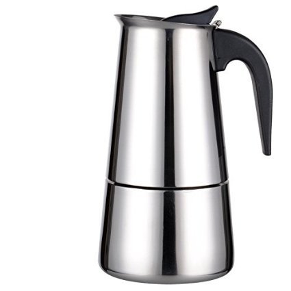 Linaatales Acier Inoxydable Moka Espresso Latte Pot Percolateur Café Cuisinière Cafetière (Droit, 2 Tasses 100ml) Cover