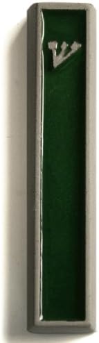 Concrete Mezuzah Shin in Color - Green