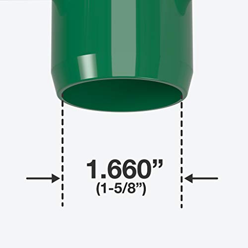 Formufit F114Crx-Gr-4 Cross Pvc Fitting, Furniture Grade, 1-1/4" Size, Green (Pack Of 4) #TOP5