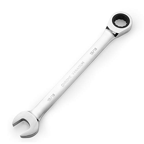 FLZOSPER 15/16 SAE Ratchet Wrench,Box End Head 72-Tooth Ratcheting Combination Wrench Spanner