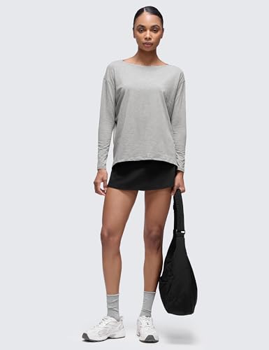 Image of CRZ YOGA Long Sleeve Workout Shirts for Women Loose Fit-Pima Cotton Yoga Shirts Casual Fall Tops Shirts