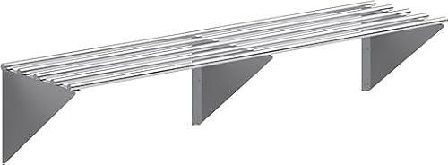 Express KitchQuip Premium Stainless Steel Tubular Wall Shelf – 72" L x 18" D | NSF Certified | Extra-Large Appliance & Equipment Shelf for Kitchen, Restaurant, Garage, Utility Room