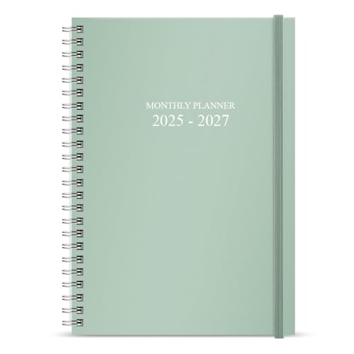 Agenda mensual 2025-2026, de enero de 2025 a diciembre de 2026, 7 x 10 pulgadas, planificador de 2 años, cuatro páginas por mes, cubierta flexible con encuadernación de doble alambre