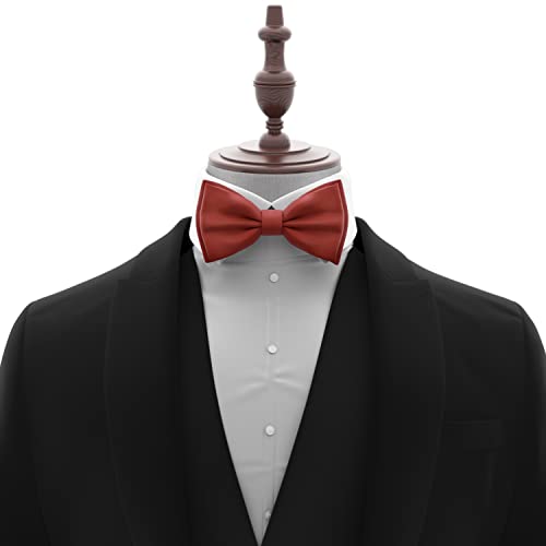 Image of Adam Young Men's Bow Ties Pre-Tied Style Formal Satin Classic Bowtie for Tuxedo Faux Silk