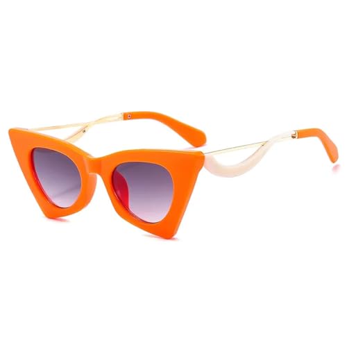Lunettes œil de chat contre éblouissement avec protection UV400 punk orange femme