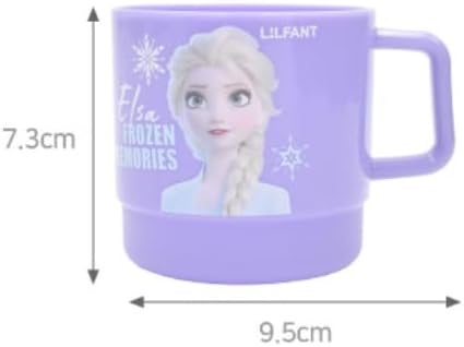 Lilfant Set of 2, Frozen Elsa Princess Mug, Plastic Cup with Handle, 250ml, Purple - Image 6