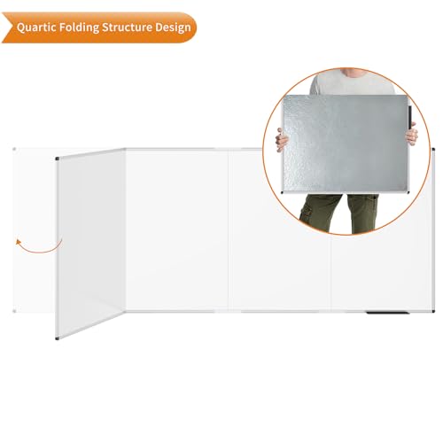 Image of VIZ-PRO Large Magnetic Dry Erase Whiteboard, 120 x 48 Inches, Foldable