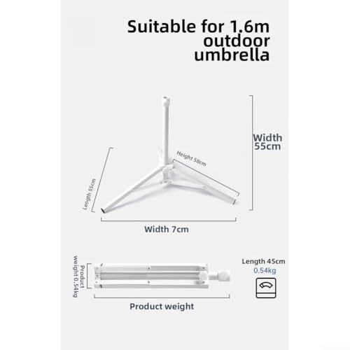 Trípode para sombrilla exterior plegable de hierro con estabilidad triangular para jardín 7