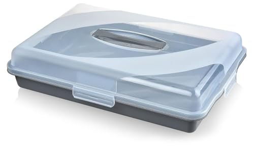 Best House | Plastic Cake Storage Box | GREY | 1 Pc | BPA Free | Cake and Pastry Carrier With Handle...