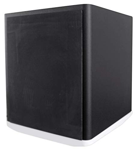rockville apm10w active studio subwoofer in white 1034 400w mdf wood rcaxlroptical front-firing port perfect for studios and music production
