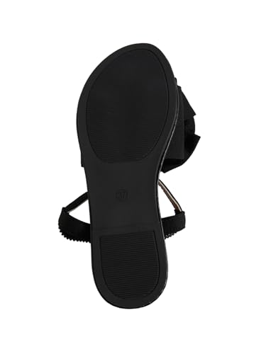 Verdusa Women's Coquette Bowknot Ankle Strap Leather Sandals Holiday Beach Flat Sandals4