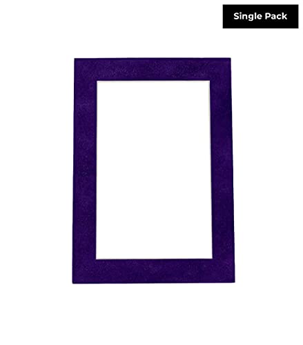 8x12 Mat Bevel Cut for 6x10 Photos - Acid Free Purple Crocus Suede Precut Matboard - For Pictures, Photos, Framing - 4-ply Thickness