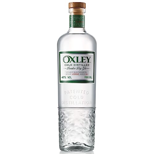 Oxley Ginebra Premium en Pequeños Lotes, 47 % ALC, 70 cl/700 ml, Destilada Artesanalmente en Frío a Temperaturas Bajo Cero para Resaltar la Frescura de los Botánicos