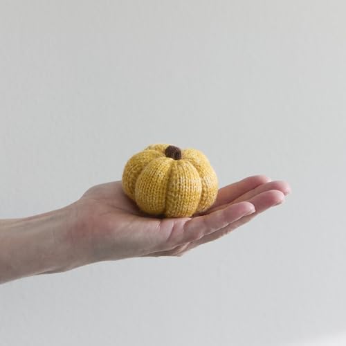 Image of Set of 3 Multi-size Cozy Knit Pumpkins (Candy Corn Large Multi-size set) | Fall Home decor, Shelf sitters, Bowl fillers, Gift for Friend