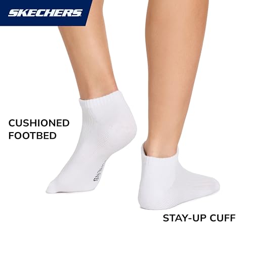Skechers Women's 10-Pack Half Terry Classic Low Cut Socks, Comfort-Fit & Cushioned Footbed4