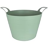 Flexibler Kunststoffkorb rund 30L mit Farbwahl Aufbewahrungskorb Spielzeug Garten Wäsche Aufbewahrung Korb Kiste Einkaufskorb Tragekorb (Pastell Grün)