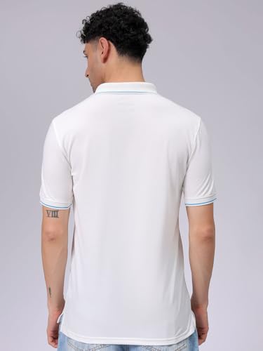 Image of The Indian Garage Co Men Slim Fit Solid Polo Neck Half Sleeves Tshirt