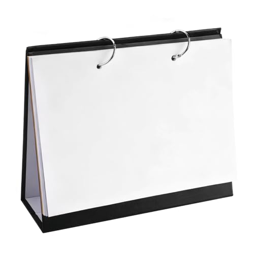 EXIN DEHCEN Rotafolio de mesa A5 Horizontal, DIY Calendario de Mesa en Blanco, Calendario Personalizado de Papel Kraft, Sin Fecha Fija, para Hogar, Escuela, Oficina (15 páginas)