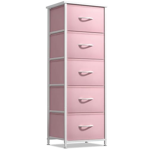 Sorbus Fabric Dresser for Kids Bedroom - Chest of 5 Drawers, Tall Storage Tower, Clothing Organizer,...