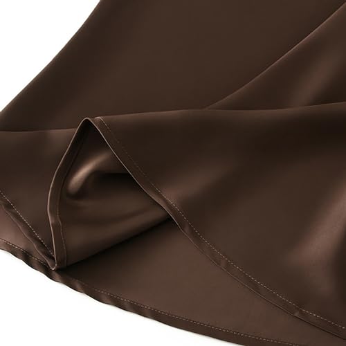 CORIRESHA Women's Elegant Satin Skirt High Waisted Flowy Work Mermaid Maxi Skirt4