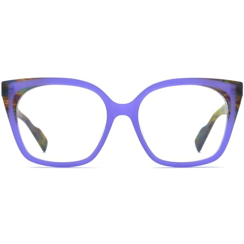 Image of HEPIDEM Gradient Multicolor Acetate Glasses Frame Women Big Oversize Eyeglasses 2023 New Spectacles Eyewear