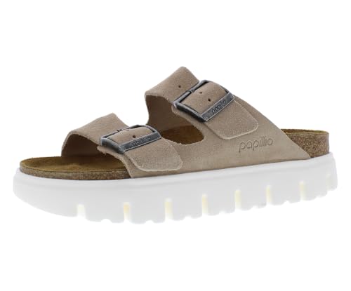 Image of Birkenstock Women's Arizona Chunky Sandals, Warm Sand, Tan, 5-5.5 Narrow US