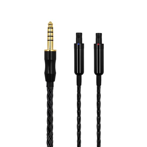 Earmax 16-Strand 4.4mm 3.5mm 2.5mm 6N OCC Silver Plated Balanced Cable 4.9ft Compatible with Senns HD800 HD800S HD820 Dharma D1000 Earphones
