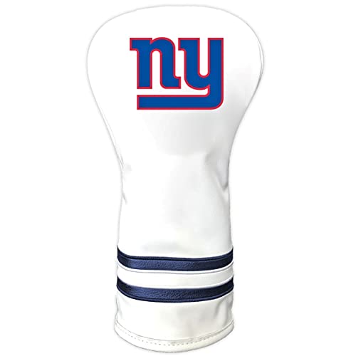 Team Golf NFL New York Giants White Vintage Driver Head Cover White Vintage Driver Golf Club Headcover, Form Fitting Design, Retro Design