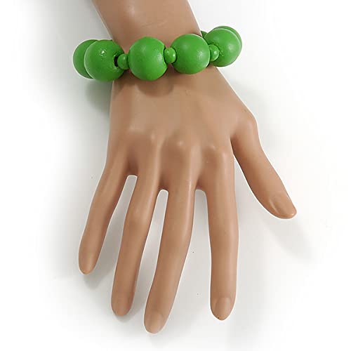 Collar largo de madera verde de alta calidad con pendientes y pulsera Avalaya 5