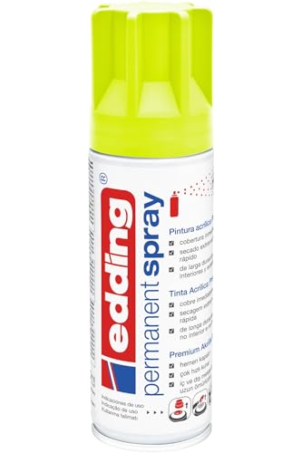 edding 5200-965 - Spray Permanente de Pintura Acrílica - 200 ml - Amarillo Neón Mate