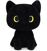 Yamepuia Schwarze Katze Plüschtier, niedliche Schwarze Katze Plüschtiere Kawaii Schwarze Katze Pl...