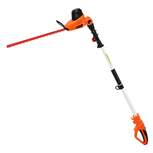 Garcare Electric Corded Hedge Trimmer With Extension Pole 20 Inch Dual-Action Laser Blade Bush Trimmer 600W, 4.8Amp Garden Trimmers #TOP3