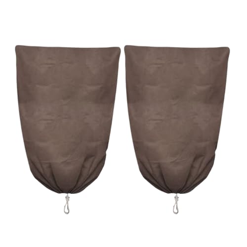 植物 凍結 防止 カバー,通気性プロテクター - 2枚 不織布 冬用植物カバー ジッパー付き,果樹 トマト バラ パティオ 園芸 用