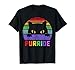 Pride Cat Purride Gay LGBTQ Rainbow Flag Retro Style T-Shirt